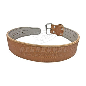 Cinturón de elevación de gimnasio de una sola punta con hebilla fuerte Cinturón de punta única de cuero real para levantamiento de pesas - Product Image 3