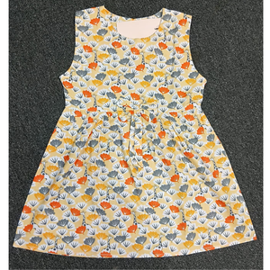 Robe décontractée pour filles, sans manches, imprimé floral, nœud à la taille, style princesse, 100% coton, confortable pour tous les jours, vêtements pour enfants - Product Image 2