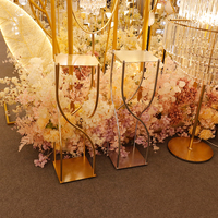 Support de fleurs en métal doré de 90 cm, centre de table pour mariage, présentoir floral