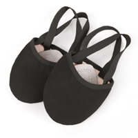 Sepatu Senam Ritmik Sepatu Balet Lembut Desain Setengah Sol dengan Tali Elastis Bagian Atas Kulit Asli Lapisan Katun Sepatu Tari Optimal