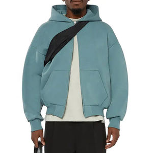 Sudadera con Capucha y Cremallera para Hombre, Diseño Cuadrado, Impresión Puff, Personalizable OEM, Alta Calidad - Product Image 5