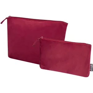 Trousse de toilette en velours recyclé écologique Swift avec des caractéristiques durables - Product Image 1