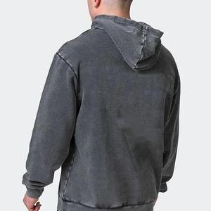 Sudadera con Capucha Extra Grande Personalizada, Lavada al Ácido, Desgastada, para Hombre, Sudadera con Capucha de Estilo Urbano con Cierre y Lavado Ácido Desteñido para Invierno - Product Image 2