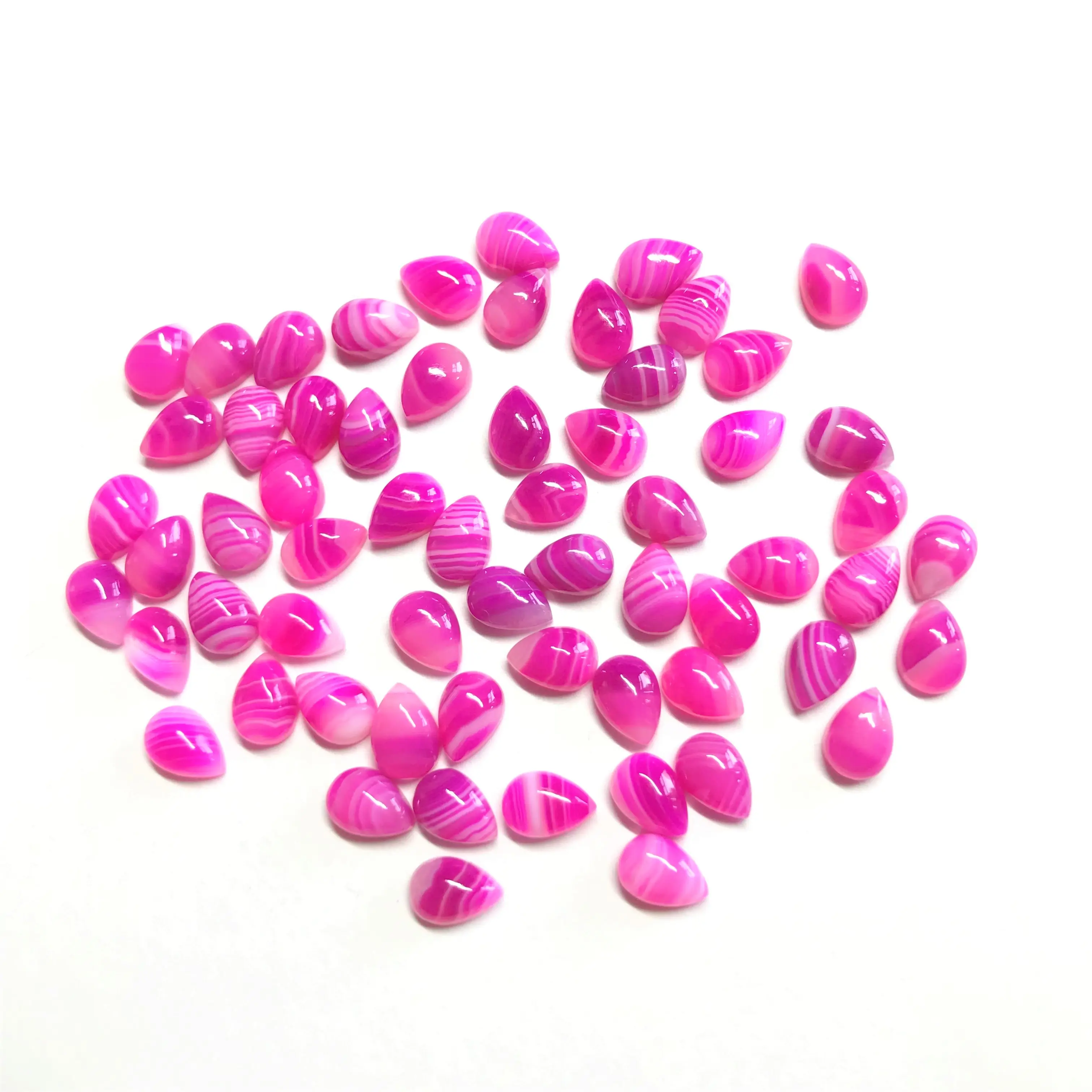 أحجار كريمة طبيعية 8×12 مم من العقيق الوردي وفضفاض كابوشون للبيع بسعر الجملة أحجار كريمة طبيعية عالية الجودة AAA ذات لون طبيعي جيد