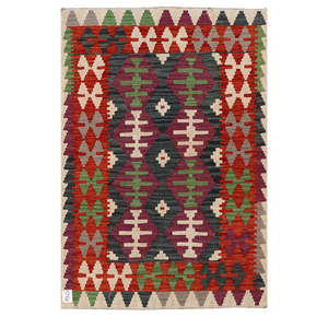 Alfombra Kilim de Maimana, Afganistán, 149 x 98 cm, Alfombras y Juegos de Alfombras - Product Image 1