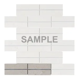Cinderella สีเทาหินอ่อนหินอ่อนหินอ่อนหินอ่อนหินอ่อน backsplash ออกแบบที่ทันสมัยด้วยเงินฝัง Hone พื้นผิวเสร็จสิ้นข้อต่ออิฐ - Product Image 1
