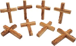 Handmade 7-inch Olive gỗ đồng bằng trạm của nghệ thuật trang trí nội thất Christian tường treo bằng gỗ chéo với các cạnh tròn cho Bút sử dụng - Product Image 4