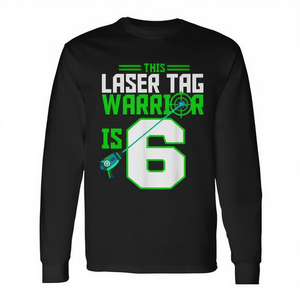 Camiseta de Manga Larga para Fiesta de Cumpleaños con Diseño de Guerrero de Laser Tag, Ideal para Eventos Promocionales - Product Image 2