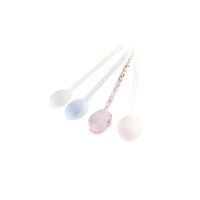 Ensemble de couverts en verre borosilicate éco-responsable, fait main, multicolore, style fleur, pour fêtes, Chien