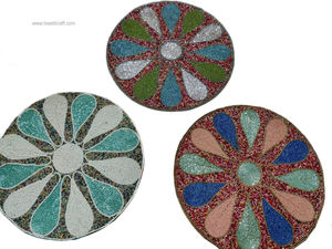 Posavasos y Manteles Individuales Redondos con Cuentas, Juego de Posavasos y Manteles Individuales Hechos a Mano con Cuentas para una Cena Elegante y Decoración de Mesa Decorativa para el Hogar - Product Image 2