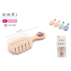 Peigne bébé à poignée en plastique coloré avec tête rainurée de qualité supérieure - Product Image 1
