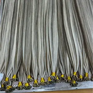 Hot selling product 2024 Chrimast Sale Piano and other color flat tips 1 gram per tip cuticle aligned hair Slavic Hair Extension