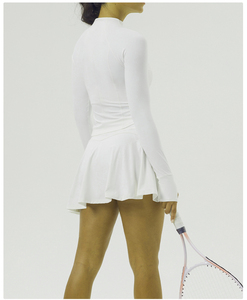 Women Tennis Sport Wear High Elastic Casual Two-Piece Set Pocket Zipper Gym Jacket Women Anti-walking Tennis <b>Skirt</b> Women Set - Product Image 4