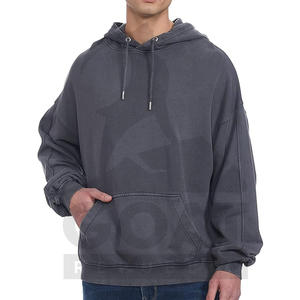 Sudadera con Capucha Gruesa de Invierno para Hombre, Personalizada, Estilo Desgastado, Holgada, Lavada al Ácido, Mezcla de Algodón, Ropa Urbana - Product Image 1