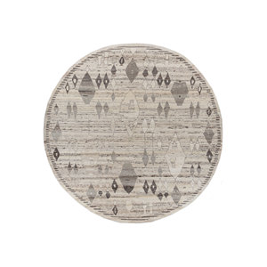 พรมขนสัตว์ถักมือสีเบจและสีน้ำตาลลายเรขาคณิต พรมอัฟกันสำหรับห้องนั่งเล่น ทางเดิน สำหรับวัยรุ่น-Jaipur Rugs ZA - Product Image 1