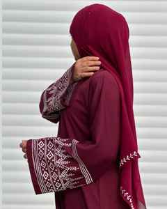 Abaya turque modeste à forte demande avec boutons et poches latérales Hijab en tissu Nida robe musulmane en mousseline de soie assortie - Product Image 3