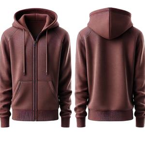 Veste de course à pied pour hommes, sweats à capuche thermiques en coton, coupe ample, laine, fermeture éclair, polaire délavée, à capuche 100% coton - Product Image 6