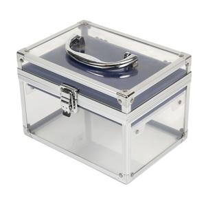 Estuche de <span class=keywords><strong>maquillaje</strong></span> de aluminio <span class=keywords><strong>transparente</strong></span> Maleta de viaje Organizador de acrílico <span class=keywords><strong>transparente</strong></span> Fábrica OEM Diseño personalizado Marco duradero - Product Image 3