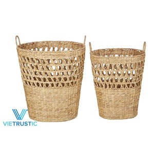 Set Of Home Inspiration Storage Baskets Seagrass Water Hyacinth Jute Basket Storage Organization Craft Home Homeware <b>Accessories</b> - Product Image 5