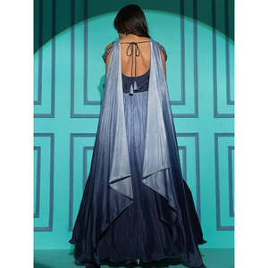 ชุดราตรีงานเลี้ยงสีเทาปักลายผ้าชีฟอง ไซส์ XL สวยสง่า เหมาะสำหรับงานแต่งงาน - Product Image 3