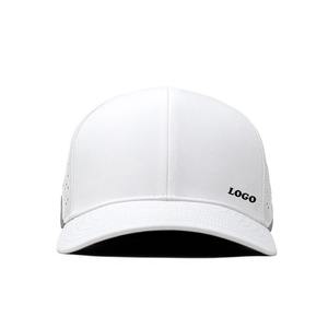 Casquette de baseball 100% polyester avec logo brodé 3D personnalisé 6 panneaux, casquette de papa perforée blanche découpée au laser, casquette de baseball sport imperméable - Product Image 4