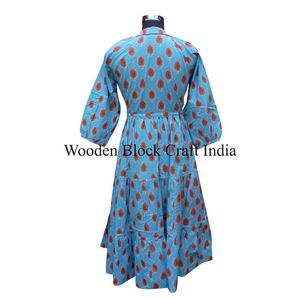 ชุดเดรสผ้าฝ้ายถักสไตล์วินเทจ แขนพอง ลายดอกไม้ ความยาวแบบแม็กซี่ เหมาะสำหรับงานทางการ คุณภาพสูง เป็นมิตรกับสิ่งแวดล้อม สวมใส่สบาย - Product Image 6