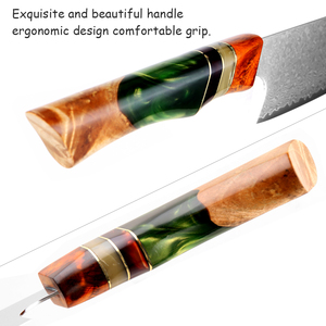 มีดดามัสกัสทำจากเหล็กสแตนเลสเนื้อคมตัดผักเครื่องมือทำอาหาร - Product Image 4