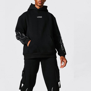Sweat-shirt à col rond 100% coton de haute qualité pour hommes pantalon de survêtement avec logo personnalisé et conception de blocage des couleurs survêtement écologique hiver nouveau - Product Image 3