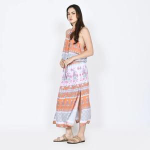 Ropa de resort de Bali personalizada para mujer, Vestido corto informal de rayón 100%, ropa de calle transpirable, ropa de verano al por mayor, patrón impreso - Product Image 4