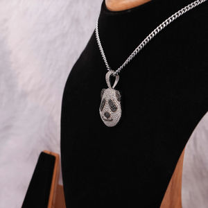 925 Sterling Silver Panda Design Glacé Diamant Pendentif Vintage Style Bijoux pour Enfants pour Fête De Mariage ou Cadeau - Product Image 2