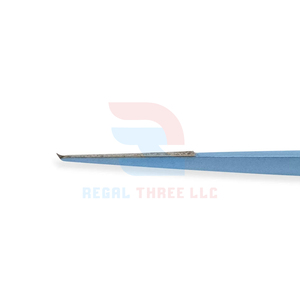 Pinzas de sutura Castroviejo, puntas rectas, 0,12mm, 1x2 dientes, 4,2 "/10,7 cm, mango plano, herramientas quirúrgicas oftálmicas de titanio - Product Image 3