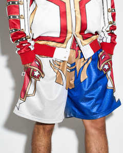 Short en maille élégant personnalisé OEM short en maille unisexe de gymnastique en polyester style basket-ball d'entrejambe de 7 pouces d'été - Product Image 2