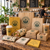 Fournitures pour librairie et café AT PACK pour café littéraire avec gobelets en papier, sacs en papier et gobelets en plastique