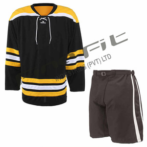 Uniformes personalizados de algodón de alta calidad para jugadores de hockey sobre hielo, conjuntos de equipos para hombres y mujeres, trajes de diseño personalizados OEM disponibles - Product Image 2