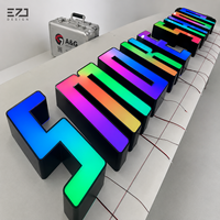 Enseigne lumineuse 3D personnalisée en métal doré EZD, logo rétroéclairé pour vitrine, bureau, hôtel et publicité de bâtiment commercial