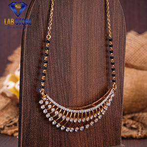 2.104 TDW diamant taille ronde or jaune Mangalsutra par Labstone/Mangalsutra féminin/couleur EF-VS - Product Image 3
