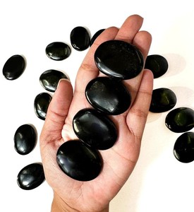 Piedra de pulgar de obsidiana negra Natural de alta calidad, piedra tallada de Reiki, piedra de preocupación, piedra preciosa de ágata semipreciosa para masaje metafísico - Product Image 1
