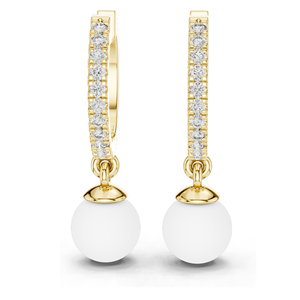 Elegant 18kt Gold <b>Earrings</b> with 0.176 CT Lab Grown Diamonds & <b>Moissanite</b> Round Cut Rose, Yellow, White Gold Luxury Fine - Product Image 2