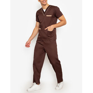Hospital Medical <b>Men's</b> Doctor Scrub <b>Suits</b>-Cotton Breathable Stretchy Customizable Nursing Surgical Uniforms - Product Image 3