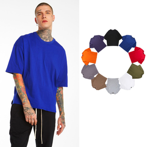 T-shirt à manches courtes surdimensionné pour hommes, impression personnalisée, motif solide de compression, T-shirt pour hommes, 100% coton, vente en gros - Product Image 1