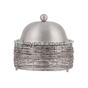 Nest Design Casserole en métal de luxe Hotpot Plat rond fait à la main avec finition mate Casserole ronde finie mate - Product Image 1