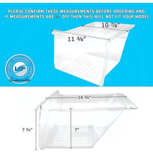 Bac à viande et bac à légumes compatible Frigidaire 240364503 en plastique, pièce de rechange pour réfrigérateur domestique, alimentation USB, neuf ou d'occasion - Product Image 2