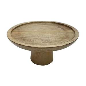 Pedestal de exhibición de pastel de madera de Mango hecho a mano de estilo moderno, soporte para pastel con vidrio para restaurantes en casa, uso en fiestas - Product Image 5
