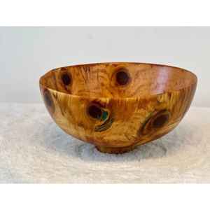 Graceful Handcrafted Mango Wood <b>Small</b> Serving Bowls With Pink Paisley Enamel Patterned Interior For Decorative <b>Table</b> Showcase - Product Image 4