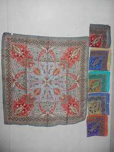 Custom Made Vintage <b>Silk</b> Screen Printed Square <b>Scarves</b> 100x100cm with Camouflage Pattern for Stylish Outfits - Product Image 6