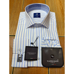 Camisa de algodón ajustada para hombre hecha en Turkiye tela transpirable cómoda y elegante de manga larga - Product Image 3