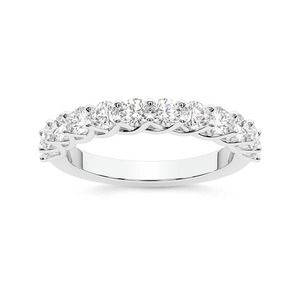 High Carat Classic Band Lab Grown Diamond 1.00 Ct Tw 14K Solid Gold FG Color VS Clarity 12 Diamond Statement Sized Stones - Product Image 1