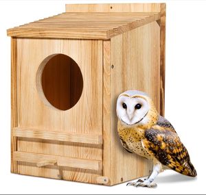 Custom Large Barn Owl House Owl Nesting Box Outside Wooden <strong>Nest</strong> House <strong>Bird</strong> Houses for Wildlife Barn Eastern Screech - Product Image 1