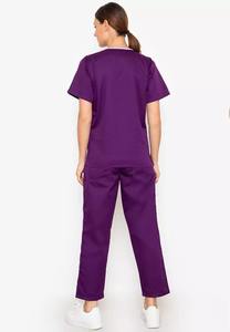 Ensembles de gommages pour hôpitaux avec col en V et logo personnalisé OEM en vente chaude uniformes médicaux d'infirmières pour femmes tissu tricoté à chaud - Product Image 4