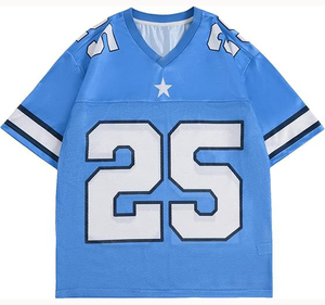 Maillot de Football américain pour hommes de haute qualité nouvelle mode haut en maille tissu Durable à manches courtes vente chaude haut tendance taux pas cher - Product Image 5